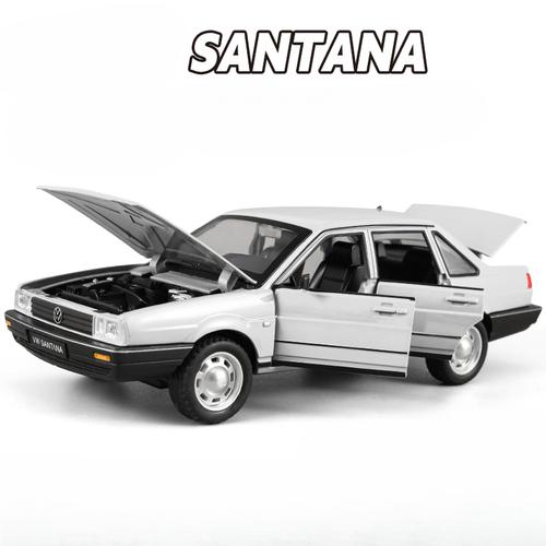 W24Simulation 1/24 Scale Volkswagen Santana Vintage Car Model Sound Light Collective Metal Toys Vehicles Diecast Voiture Miniauto белый