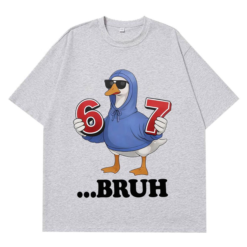 Bruh Goose Funny Meme Graphic Tshirt Unisex Women Hiphop Tshirt Shortsleeved Loose Casual Cotton Oversized Tshirts Streetwear S