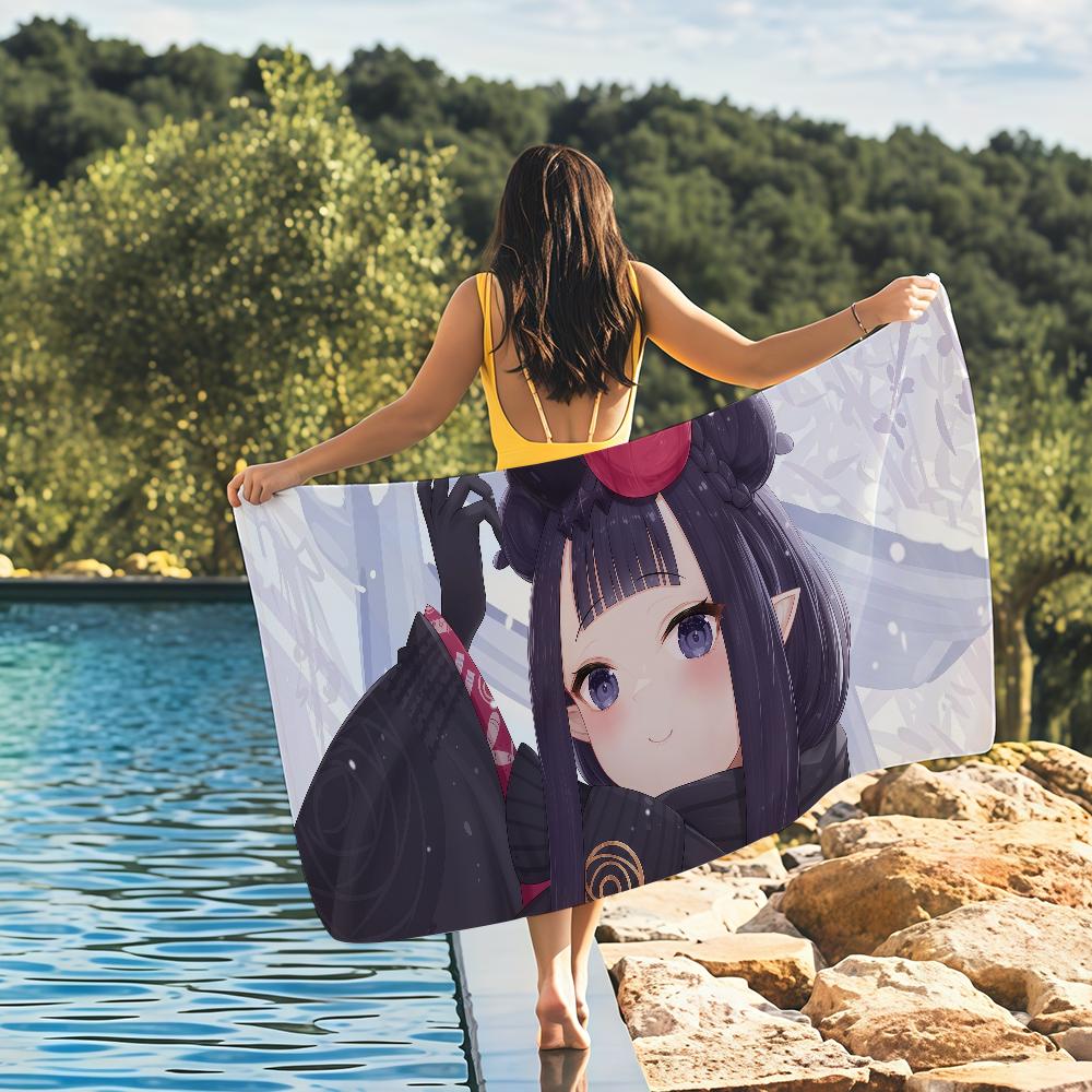 

Singer N-Ninomae Ina Nis VTuber Towel Quick Drying Beach Towels Are Suitable For Swimming Pools Camping Yoga And The Gym W40*H60(CM)