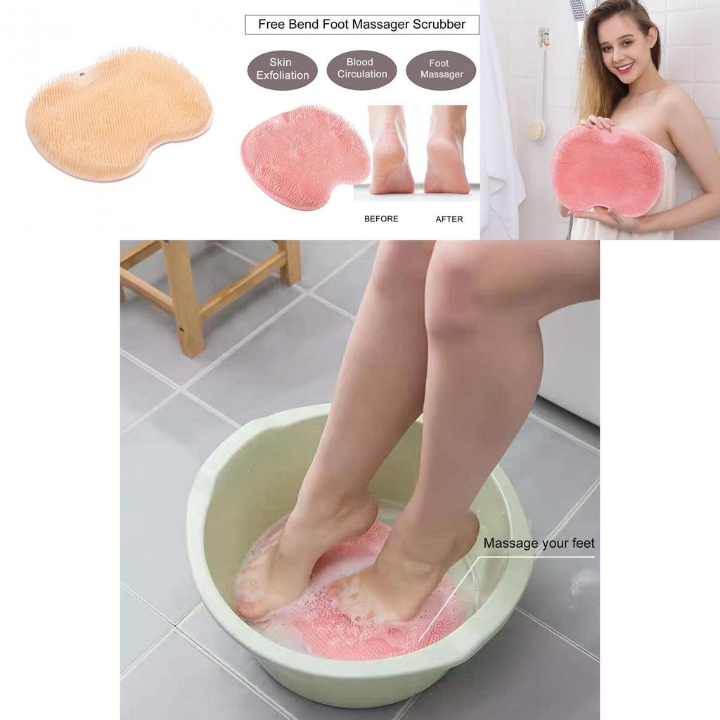 Lazy Back Massager And Foot Scrub Mat Multi-functional Bathing And Foot Massage Mat With Anti-slip Design Pink/blue/orange/deep Gray