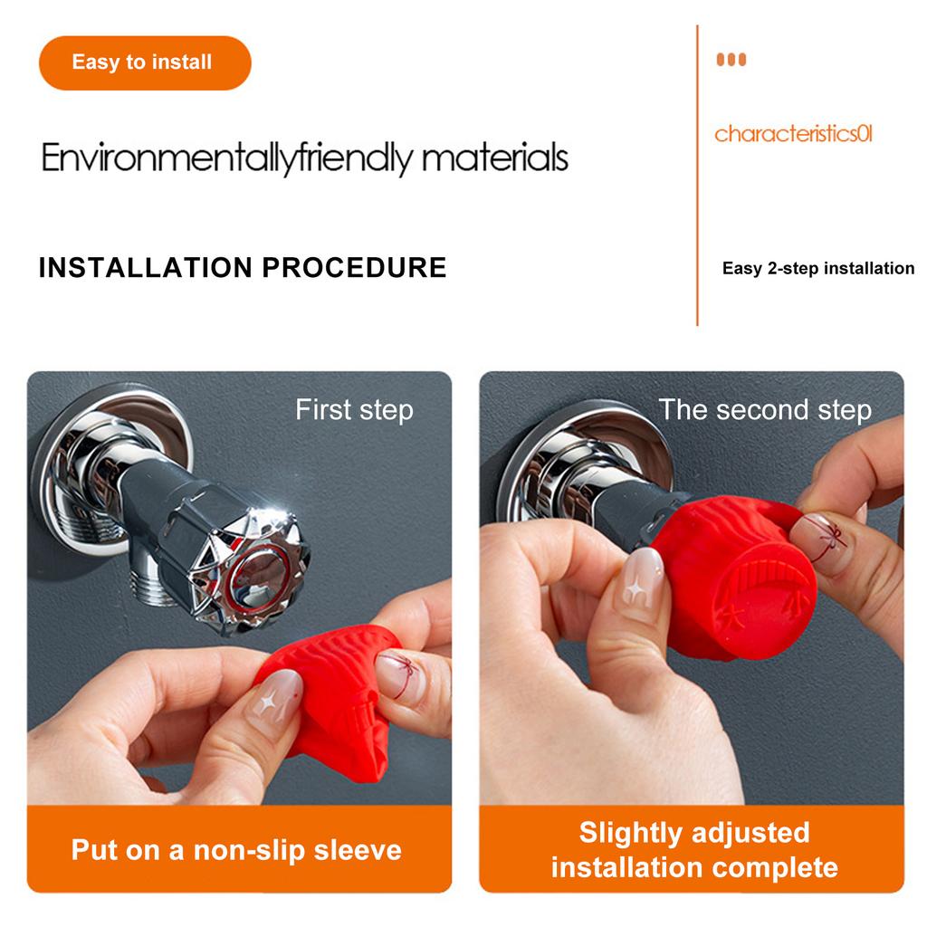 Bathroom Valves Handle Cover NonSlip Angle Valves Cover Grip Silicone Handwheel Sleeve for Most Angle Valves Handle