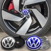 LVAXC1 4Pcs 56mm+60mm Car Wheel Center Hub Cap Rim Cover Stickers Accessory For Volkswagen VW GTI R Golf Polo Tiguan Passat Jetta Rline