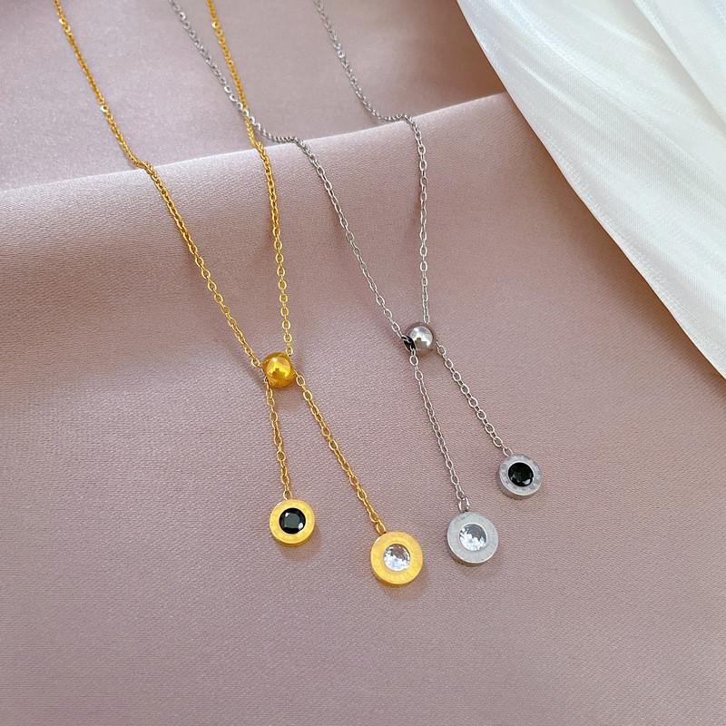 Simple Star Butterfly Zircon Pendant Tassel Necklace Stainless Steel Geometric Choker Jewelry Party Gifts For Women Girls