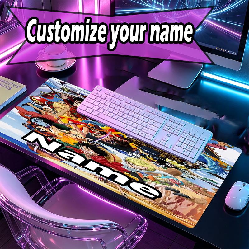 Custom Name Personalized One Piece Pattern Mousepad, Laptop PC Desk Mat, Decorative Desk Mat for Home Keyboard Pad Gift