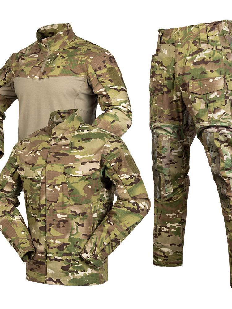 Olive Green Camouflage Training Suit - Durable Outdoor Workwear for Men and Women