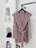Pink hooded lazy loose double-sided wool coat short autumn and winter coat classic temperament elegant
