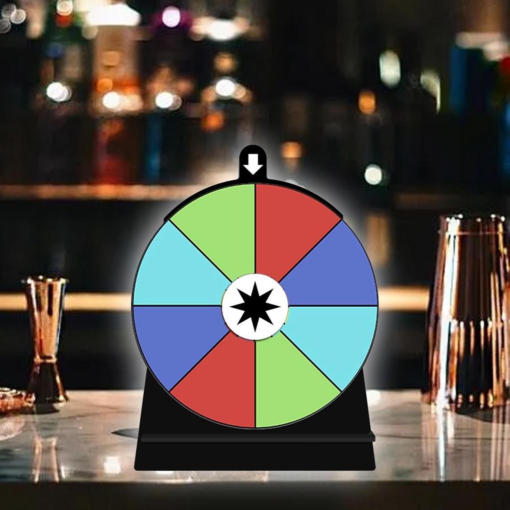 Color Rotating Wheel Drinking Game for Adults Editable Reusable with Stand Roulette Fortune