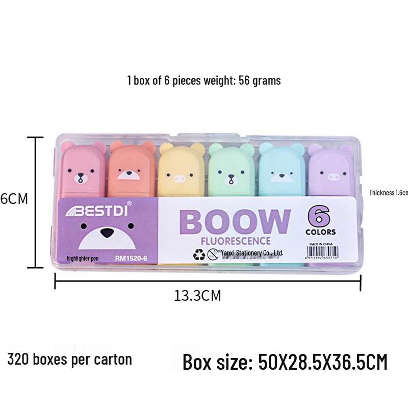6-Color Mini Pill Highlighter & Marker Set