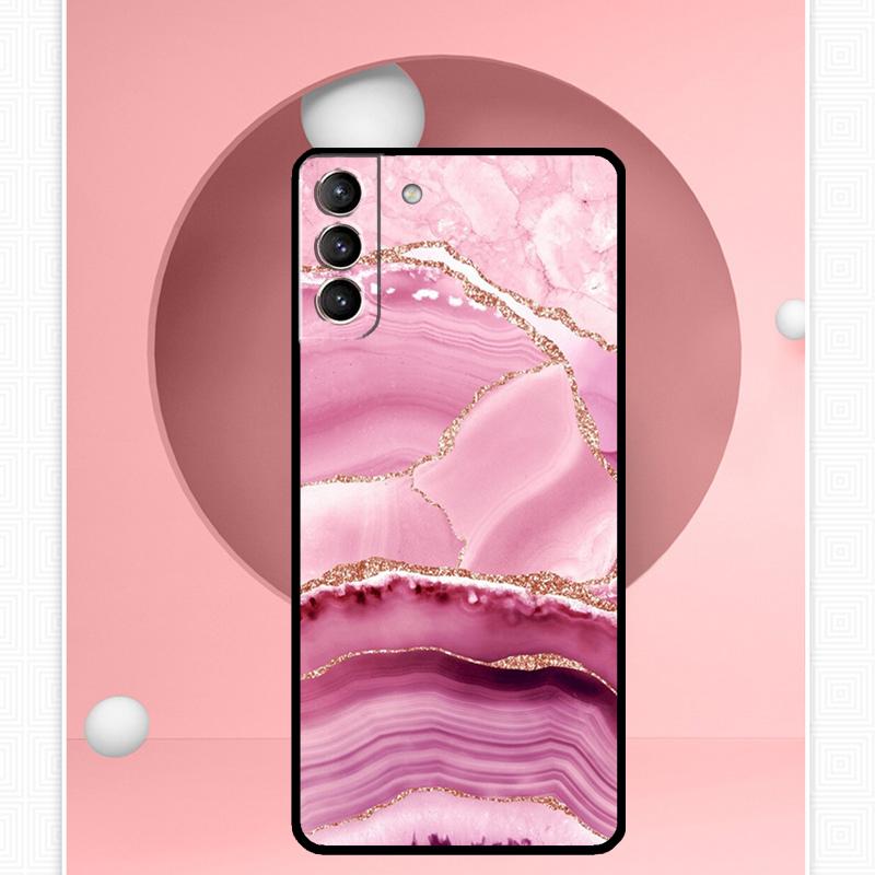 Teal Blue Gold Agate Marble Case For Samsung Galaxy S25 Ultra S21 S22 S23 S24 Ultra S9 S10 S20 Plus S25 FE Cover Funda