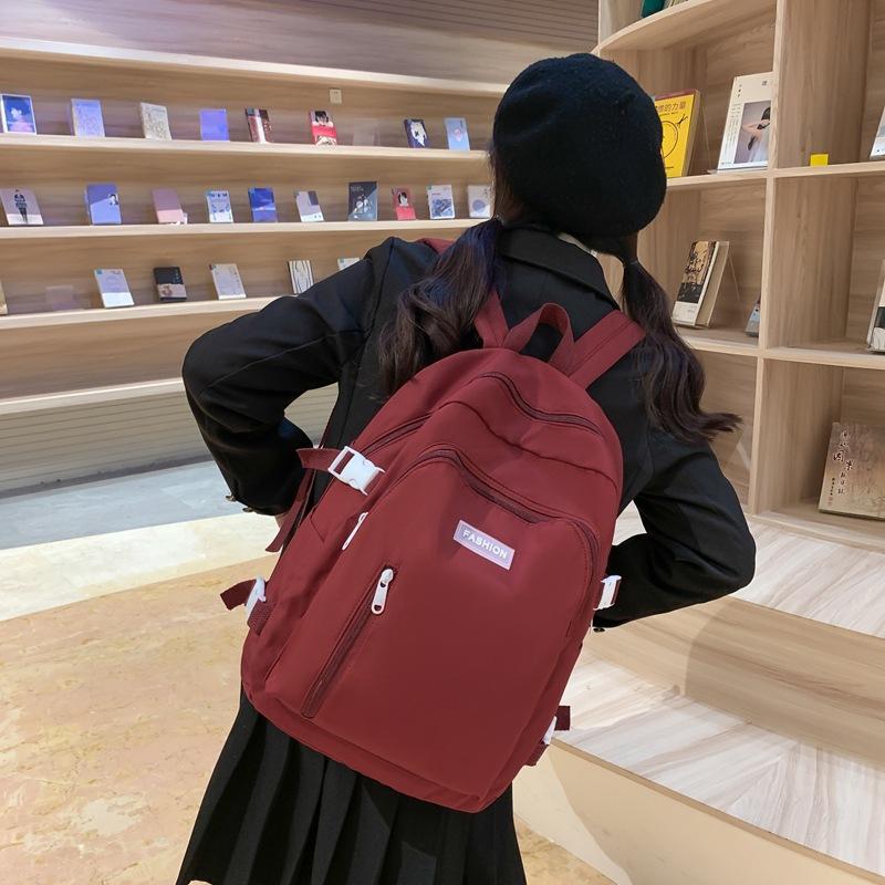 New fashionable large-capacity backpack casual simple junior high school student backpack