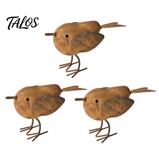 Metal Bird Figurines for Home Decor Rustic Birds Decoration, Outdoor Garden Statue Decorative Ornaments, Iron Statues Living Room Distressed Figurine