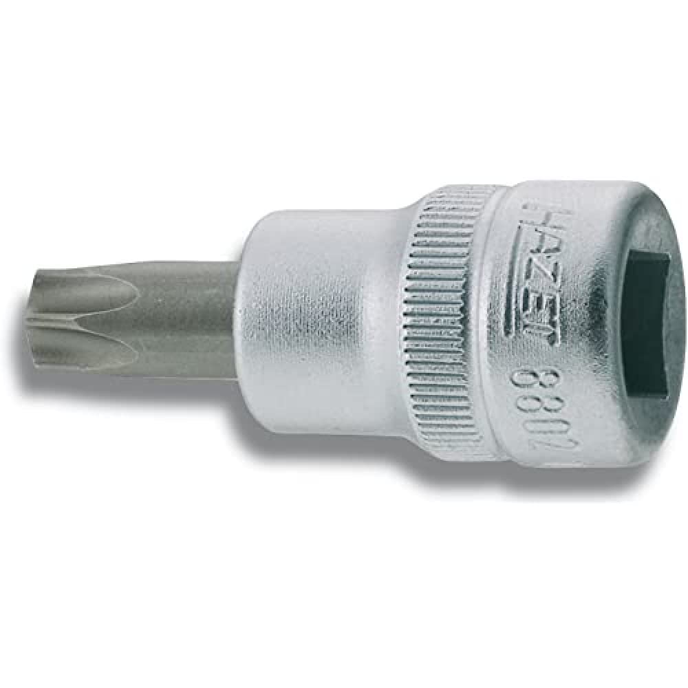 HAZET TORX Bit Socket, 1 Piece, Metallic, 7.82mm Wide x 9.5mm Drive x 43.5mm Long [Officially Imported from Japan], 8802-T45