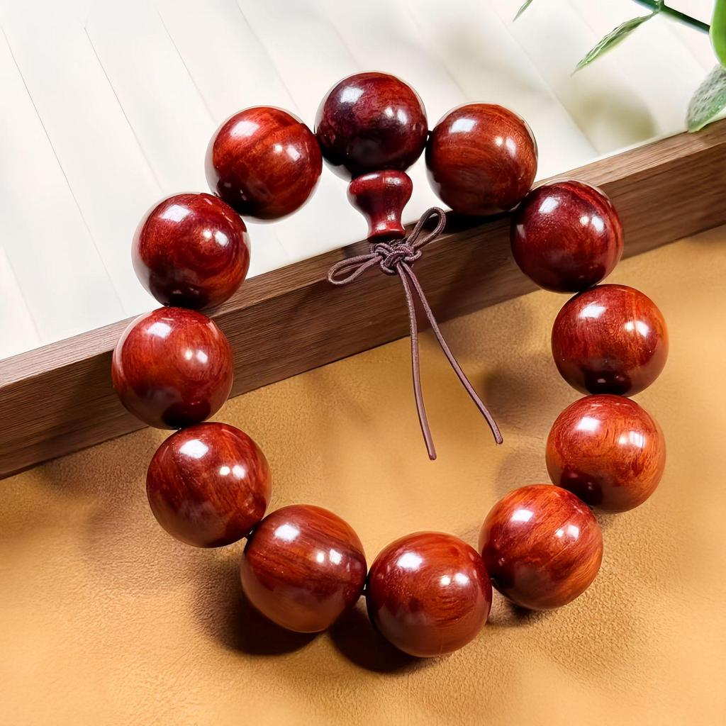 Zambia Red Sandalwood Beads Bracelet - Men's 20 Beads or Women's Sandalwood Rosary