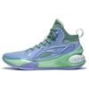 Li Ning YuShuai 17 Textil, Konstläder Slitstarka Mellanhöga Basketkängor Herr Lila Cyan ABAT043-8