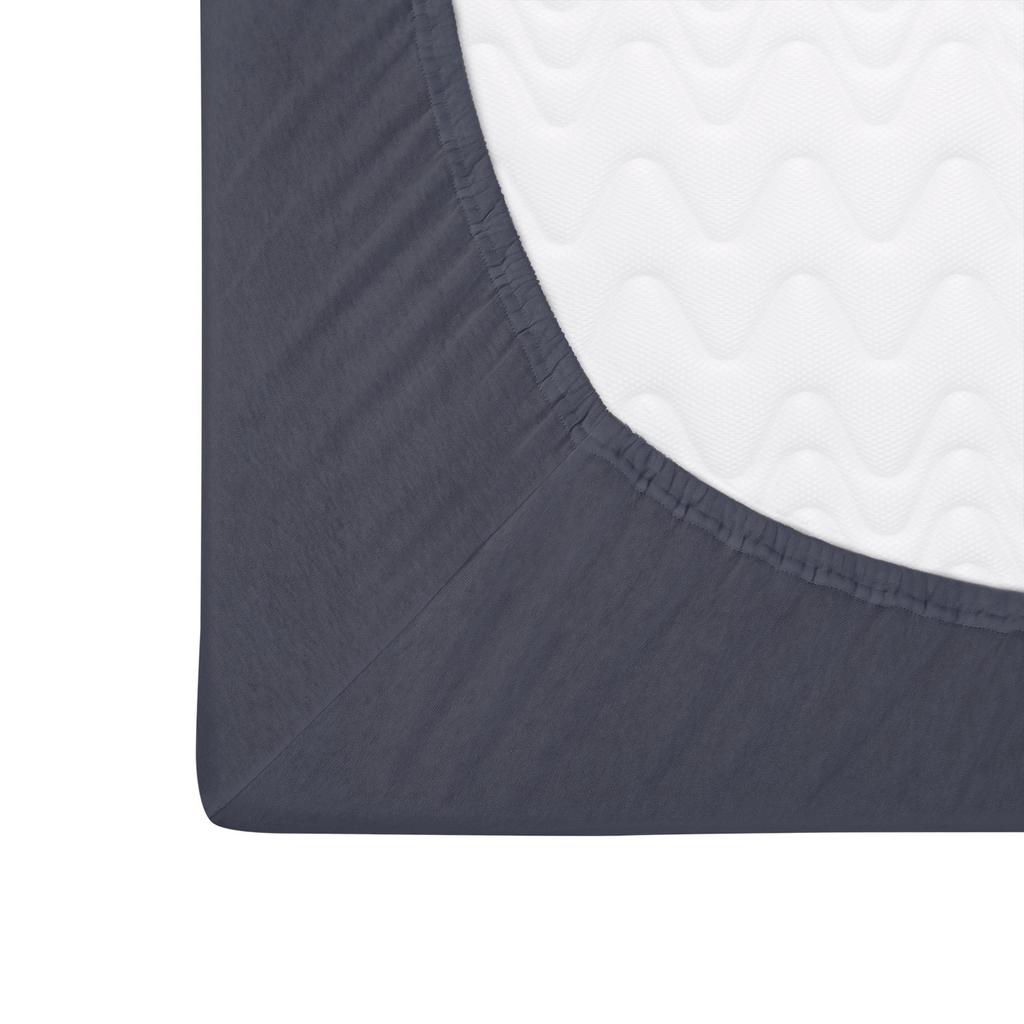 Fitted cotton sheet 90x200 JERSEY HEAVY DUTY anthracite