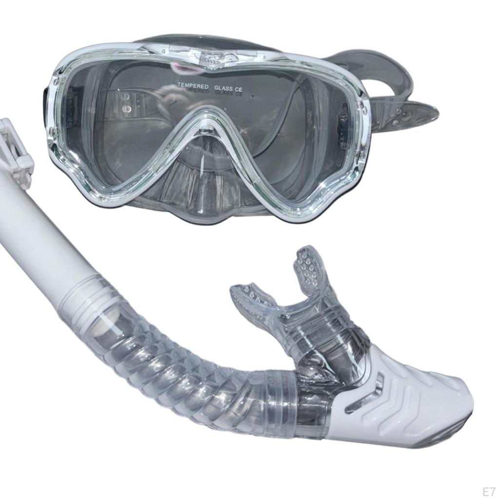 Diving Mask Dry Top Snorkel Set, Goggles Snorkeling Gear for Swimming Freediving
