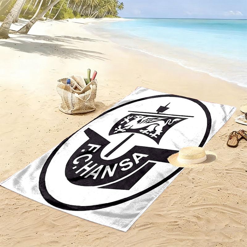 Asciugamano da Spiaggia Stampato FC Hansa Rostock, Asciugamano Grande Morbido Asciugatura Rapida per Spiaggia Campeggio Nuoto