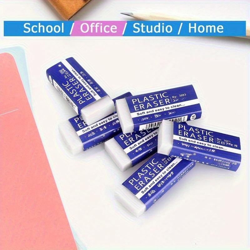 Large White Pencil Erasers | for School and Office Drawing Art
