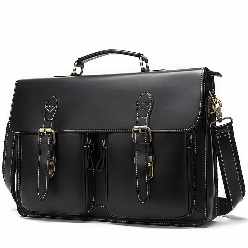 Мужской винтажный кожаный портфель Crazy Horse One Size