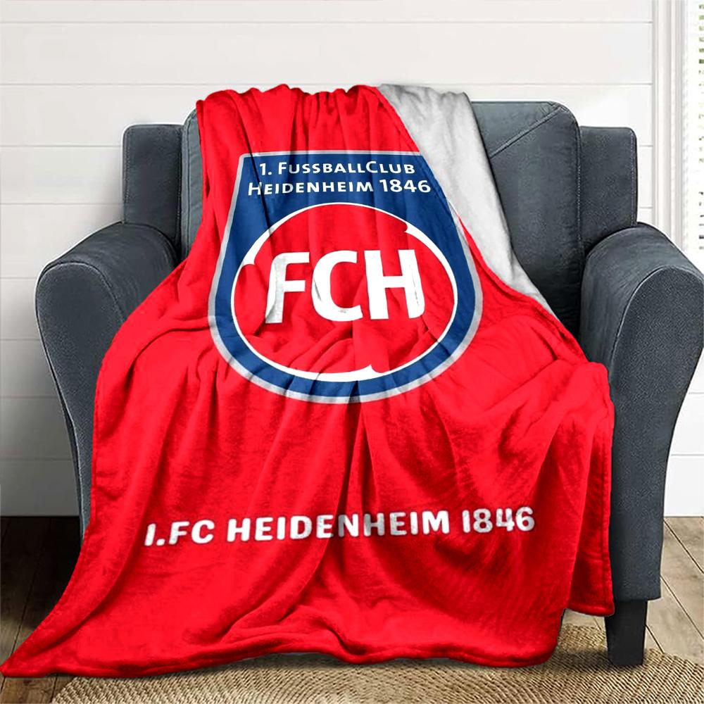 Heidenheim FC Print Flannel Blanket High Quality Warm Comfortable Cover for All Seasons Perfect for Gifts Home Decor