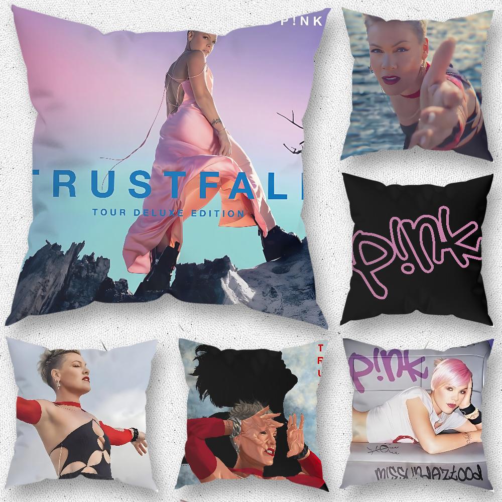 Pink Trustfall Pillow Case For Home Bedroom Room Decoration Living Room Sofa Cushion Cover Suitable