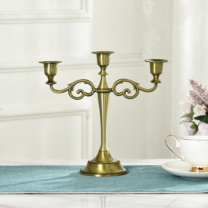 European Style Silver-Plated Metal Candelabra for Weddings and Hotels