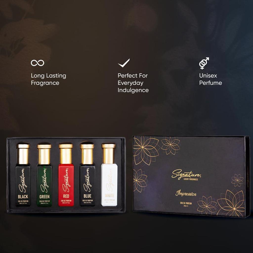 Signature Luxury Unisex Impression Perfume Gift Set Long Lasting Fragrance | Monday To Friday Office Wear Combo | Ideal Corporate & Premium Gift