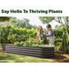 Galvanized Raised Garden Beds Outdoor 8×2×1 ft Planter Raised Beds for Gardening Vegetables Flowers Large Metal Garden Box Gray