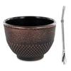 Black and Bronze Cast Iron Cup 0.15 L + Stainless Steel Straw with Filter