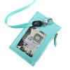 Leather Business Student Office School Supplies Neck Strap Badge Holder ID Card Holder with Lanyard Bus Cards Cover Coin Purse