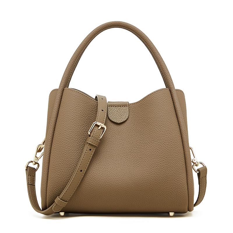 Genuine Leather Women's Bag Luxury Designer Shoulder Bag Cowhide Handbags Fashion Crossbody Bucket Bag for Women