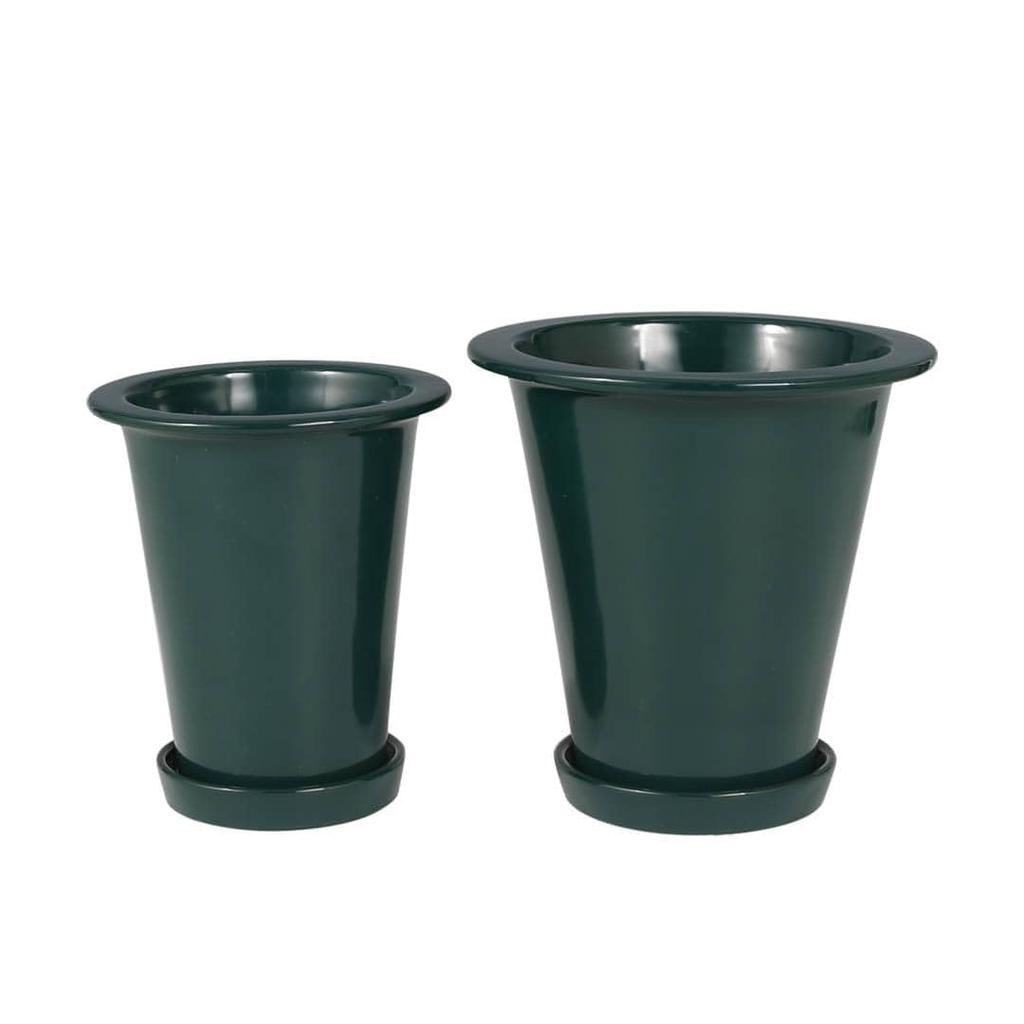 Dulton Botany Long Pot L Green A flower pot decorated with an embossed logo and earth BOTANY height diameter colors, tall, No. 6, 18.4 cm, 18.7 cm,