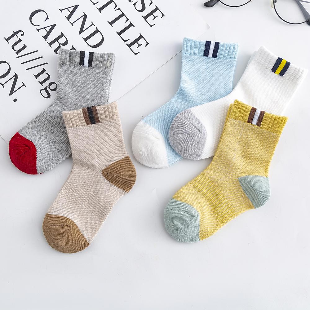 5 Paare/Los 2-9J Baby Socken Sommer Baumwolle Farbe Patchwork Kinder Socken Bunt Mädchen Mesh Niedlich Neugeborene Jungen Kleinkind Socken Baby