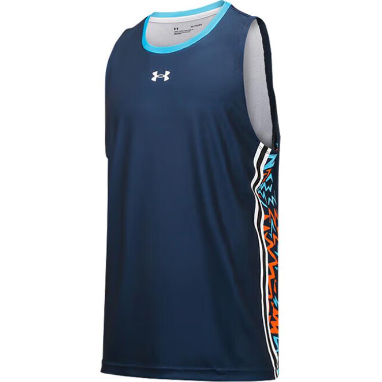 Under Armour Loose Lightweight Quick-Dry Casual Sports Running Fitness Crew Neck Sleeveless Tank Top Men Tops Blue 24500111-409