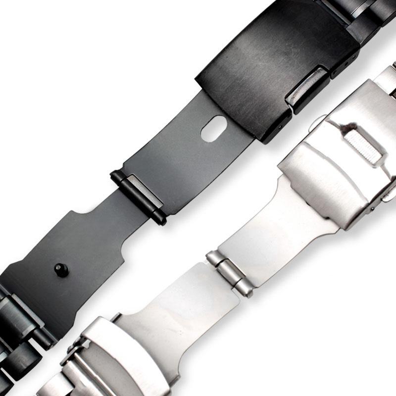 24*16mm Lug End Stainless Steel Watchband for Casio G-SHOCK GST-B200 GST-B200D Series Watches Men's Strap Silver Black Bracelet