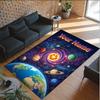 Cosmic Theme Crystal Velvet Floor Rug Personalized Custom Name Text Warm Carpet Home Decoration