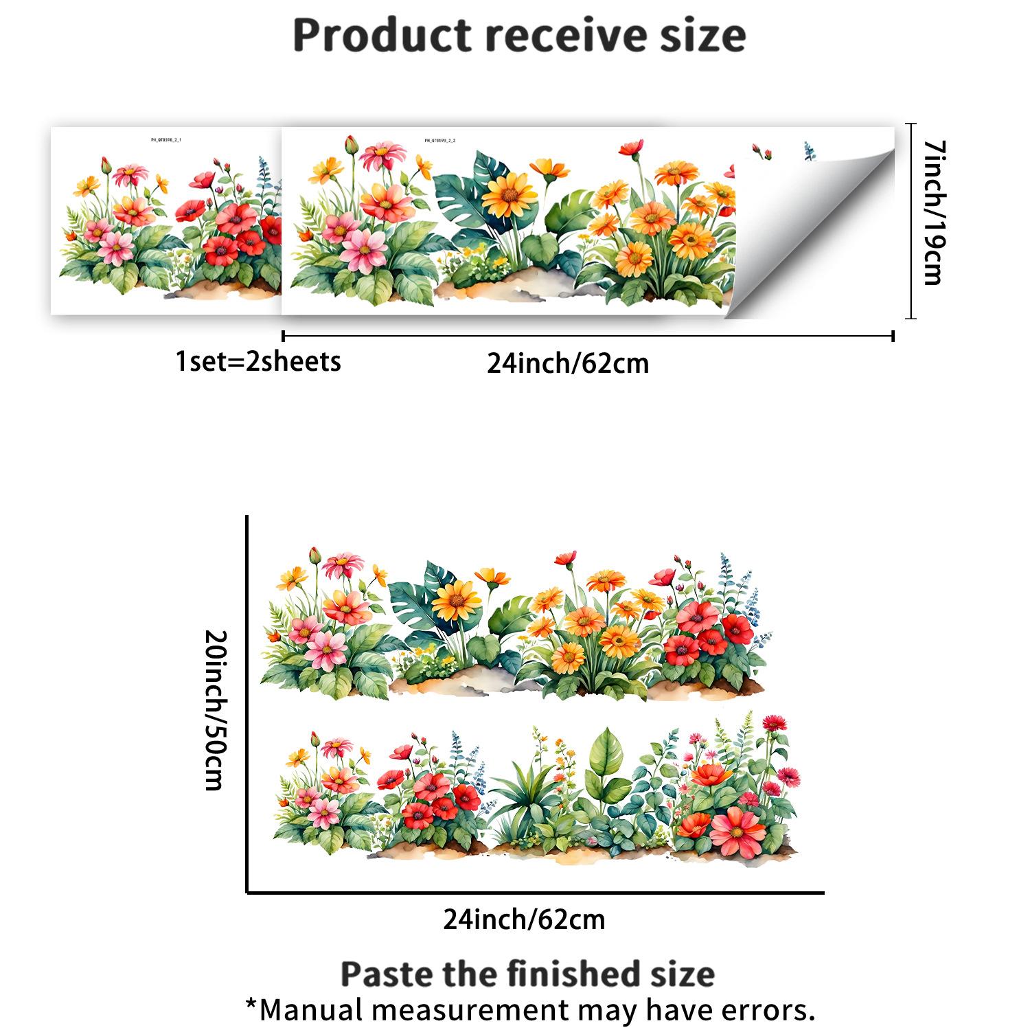 Свежие Цветы Растения Зеленые Растения Гостиная Спальня Настенное Украшение Украшение Дома Водонепроницаемые Наклейки