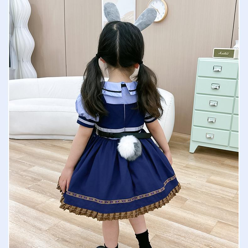 Judy Rabbit Officer Dress Children's COS Dress Set Baby Lolita Girl Princess Dress