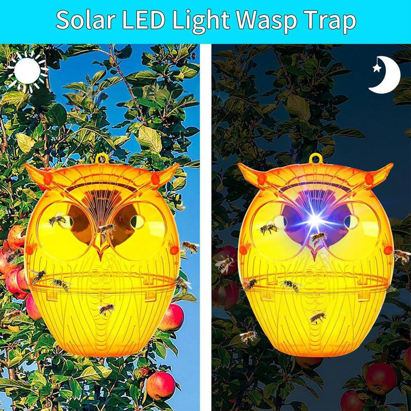 Luzes Armadilha para Vespas e Moscas com Energia Solar Impermeável para Exterior Armadilha para Abelhas Não Tóxica Armadilha Suspensa para Abelhas e Vespas Capturador Seguro