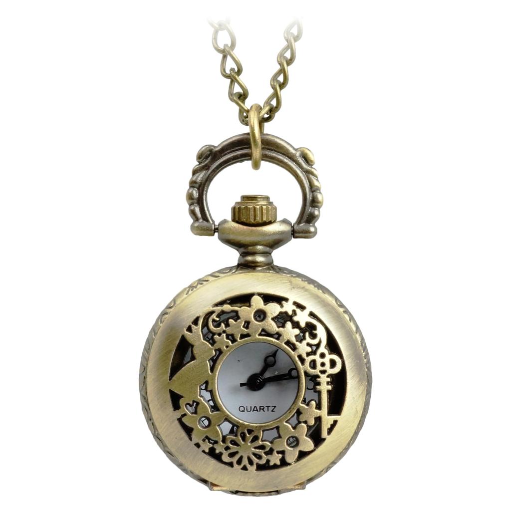 Alice in Wonderland Pocket Watch with Rabbit Necklace Kids Antique-Style Design, Women's Pendant, Gift, PR-ALICLOCK