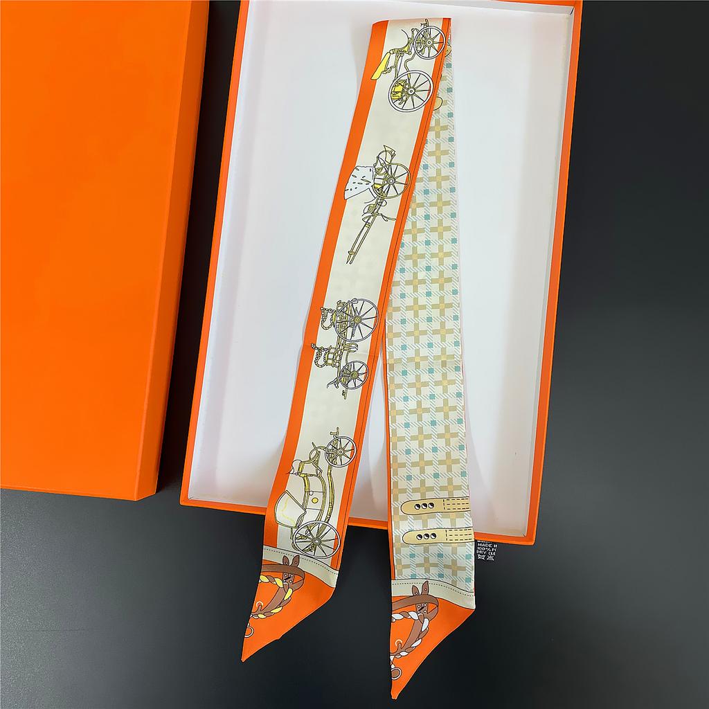 Double Colored Paisley Twill Silk Scarf New Brand Design Luxury Scarf Women Foulard Skinny Bag Scarves Neckerchief Hair Headband