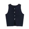 Western Style 2025 Summer New Women clothes All-Match round Neck Sleeveless Slim fit Plain Stitch Short Jacket 5536128