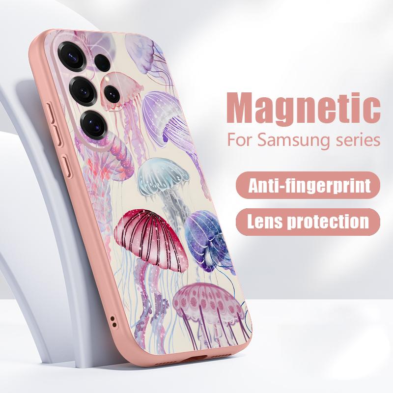 Turtle Fish Print Case For Samsung S26 S25 Ultra S24 S23 FE S22 A15 A16 A17 A35 A36 A37 A54 A55 A56 A57 5G Magnetic For Magsafe Matte Cover