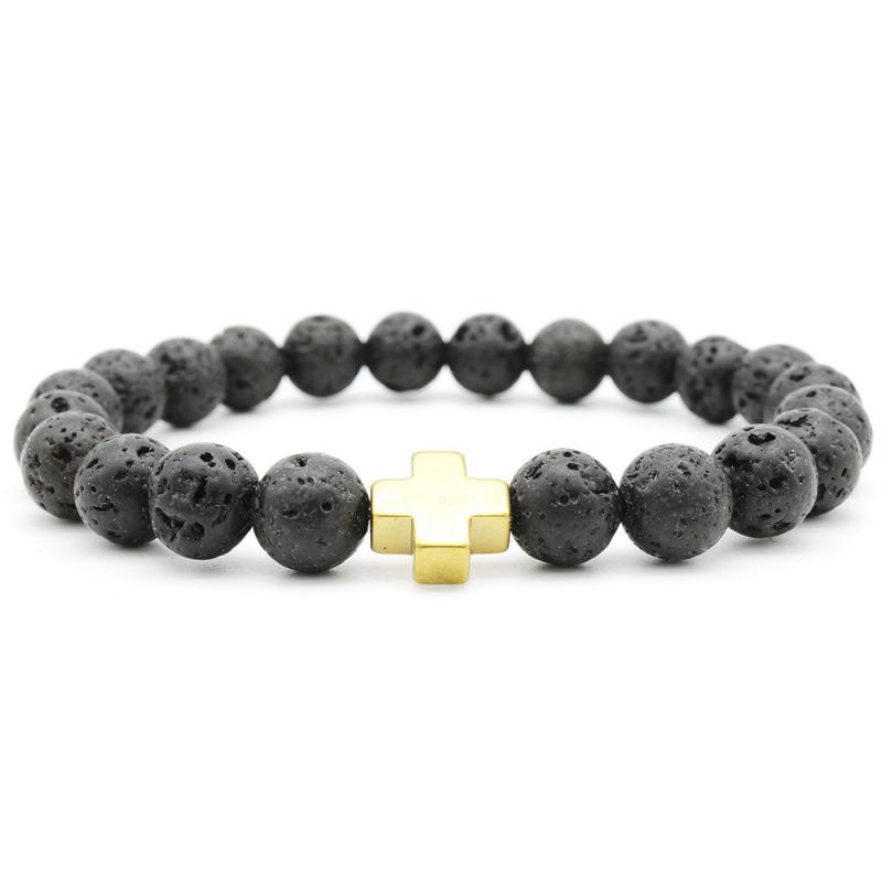 Multicolor Volcanic Stone Bracelet Jewelry золотой