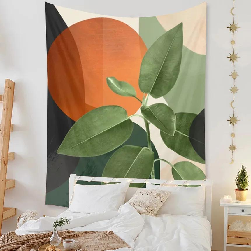 Wandteppich Strand Schlafzimmer Dekor Hintergrund Blätter Sonne Wandbehang Tropische Pflanzen Zimmer