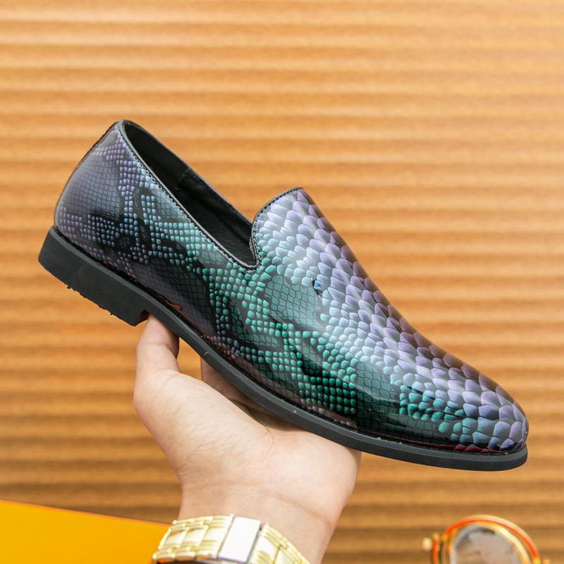 Herren Slipper mit flachem Boden, bequem und lässig im Design, Party und Büro 38-46 Übergröße Lederschuhe Neu