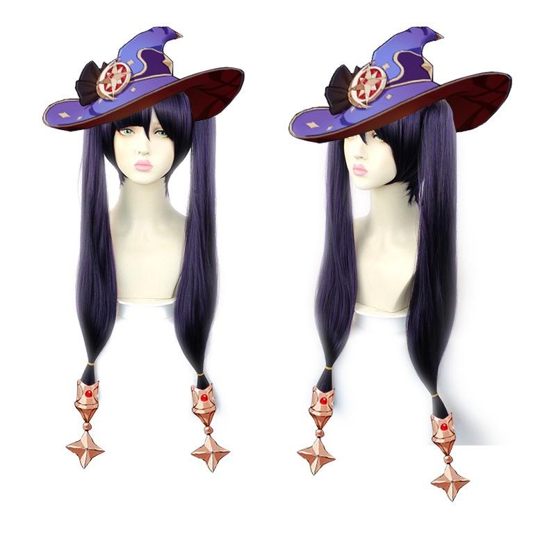 Genshin Impact Mona Wig Hairpiece Adult Cosplay Props Halloween Party Carnival