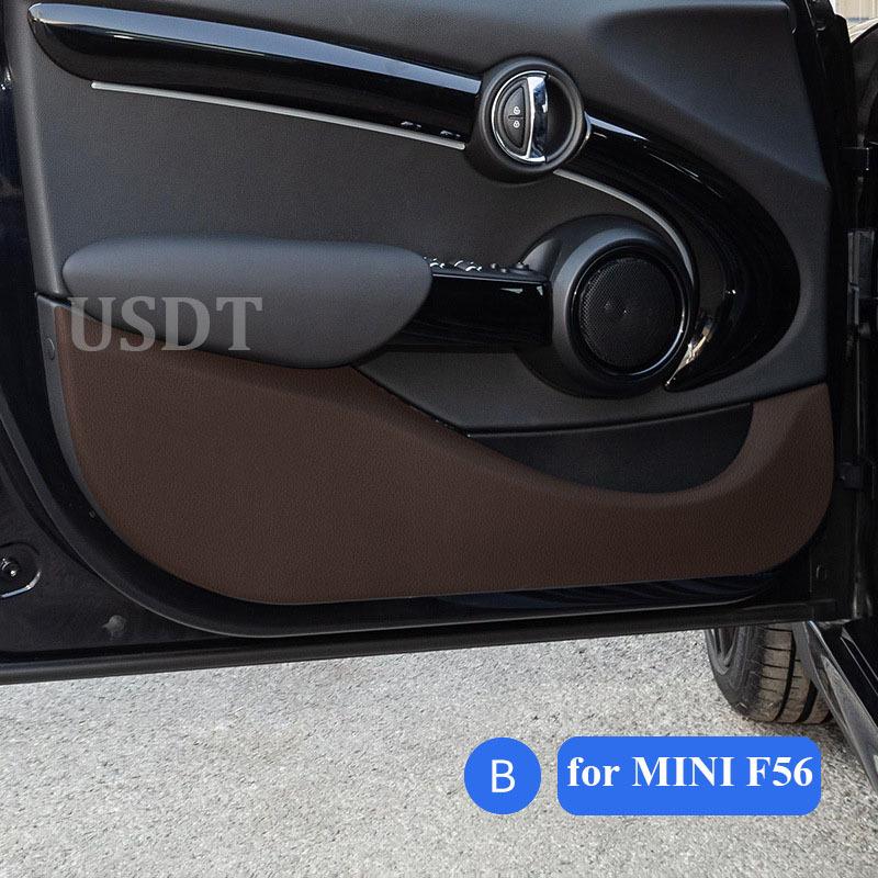 Car Door Anti Kick Mat Leather Carbon Fiber Sticker For BMW MINI Cooper F54 F55 F56 F57 F60 R56 R60 Car Accessories