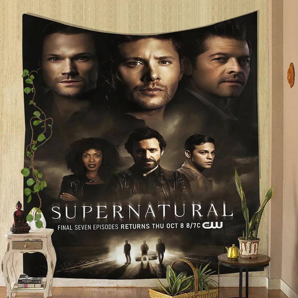 1PC TV Play Series Supernatural Movie Tapestry Printed Large Wall Tapestry Art Science Fiction Room Home Decor Decor Blanket