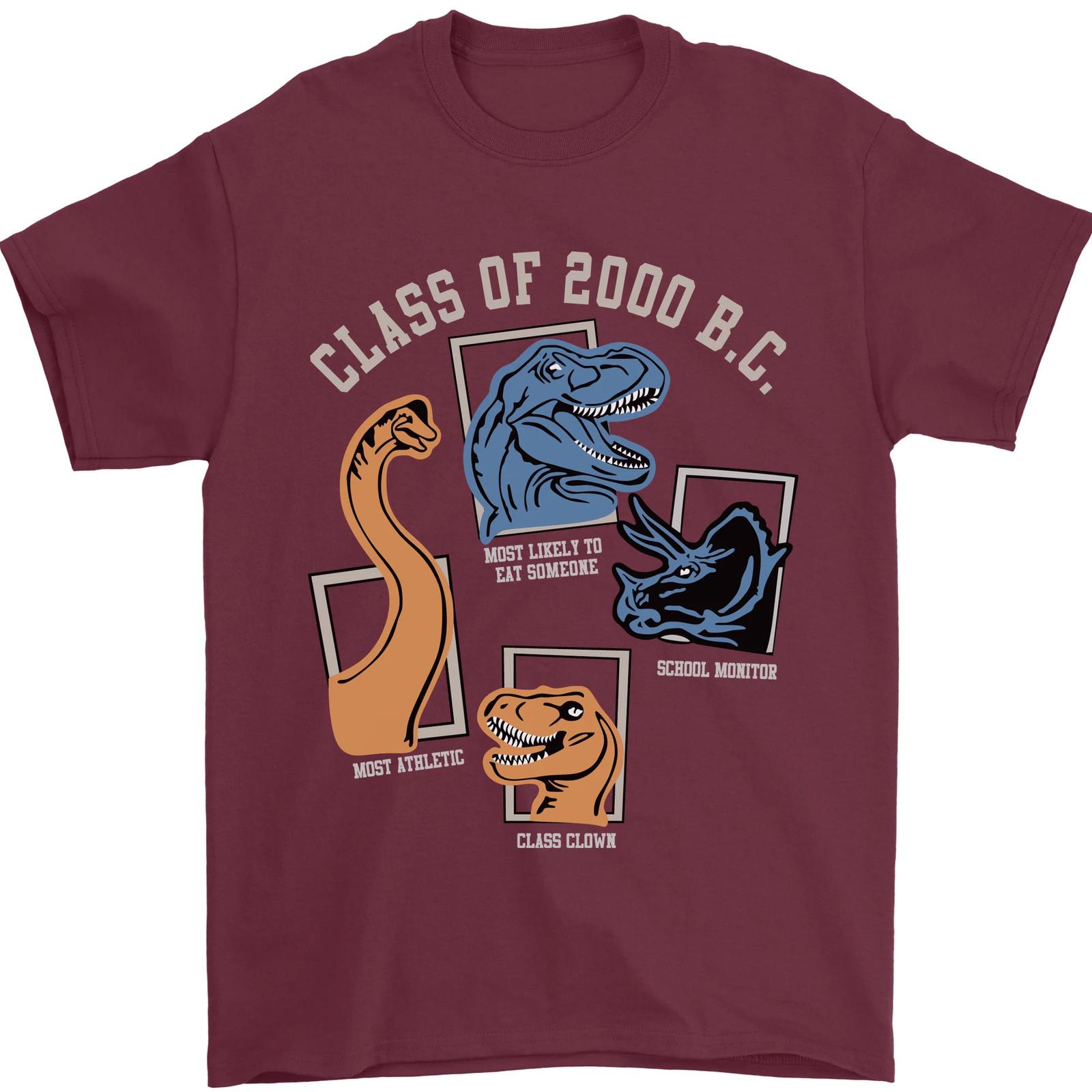 Dinosaur Class of 2000 BC Funny T-Rex Mens T-Shirt 100% Cotton 3XL